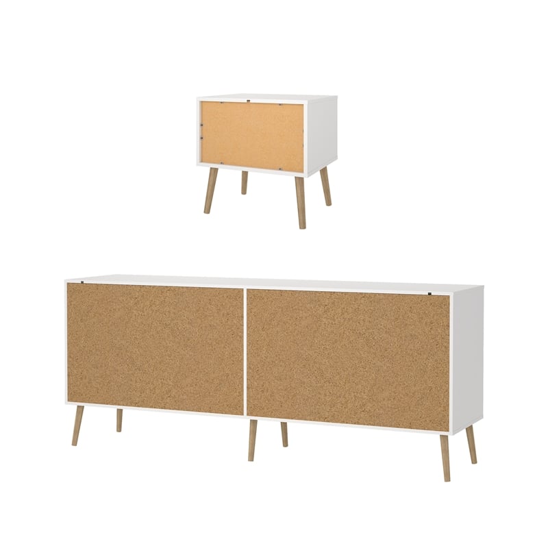 Tvilum Oslo  White/Oak 2-Piece Bedroom Set