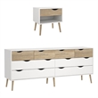 Tvilum Oslo  White/Oak 2-Piece Bedroom Set