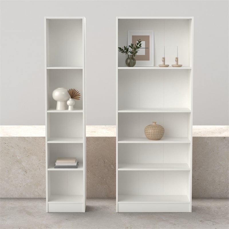 Tvilum Basic White 2-Piece Bookcase Set