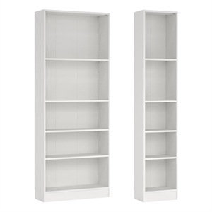 Tvilum Basic White 2-Piece Bookcase Set