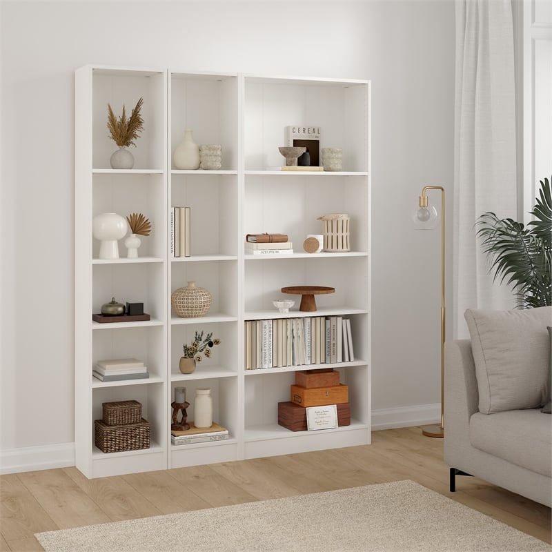 Tvilum Basic White 3-Piece Bookcase Set