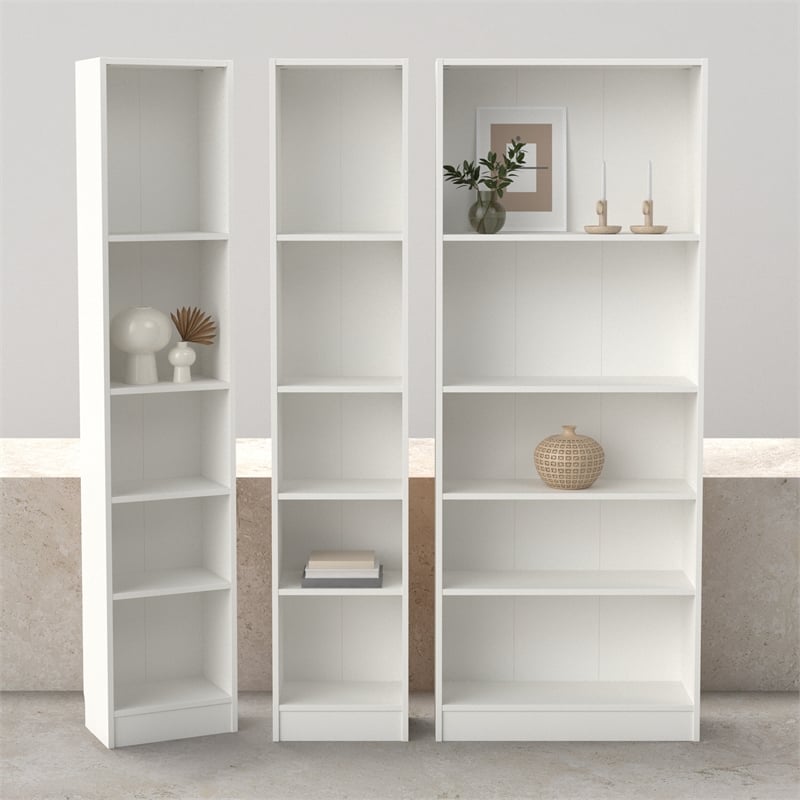 Tvilum Basic White 3-Piece Bookcase Set