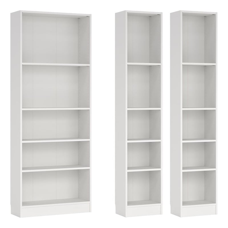 Tvilum Basic White 3-Piece Bookcase Set