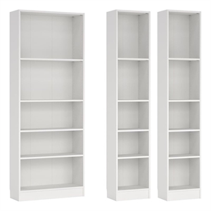Tvilum Basic White 3-Piece Bookcase Set