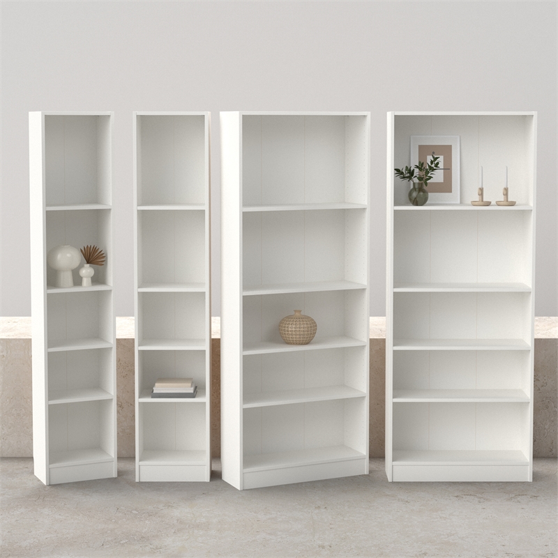 Tvilum Basic White 4-Piece Bookcase Set