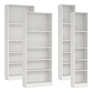 Tvilum Basic White 4-Piece Bookcase Set