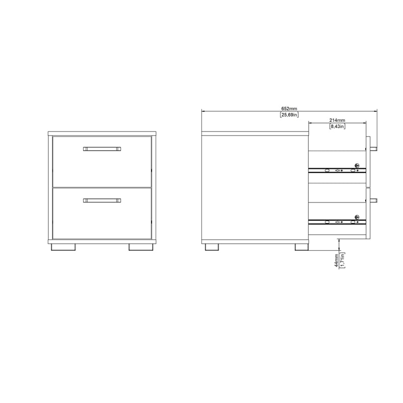 Tvilum Sofia White 2 Drawer Nightstand