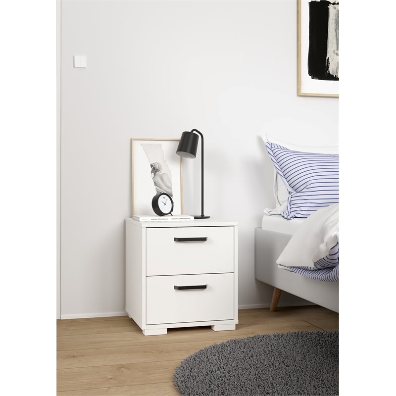 Tvilum Sofia White 2 Drawer Nightstand