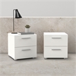 Tvilum Austin White  2 Drawer Nightstand - Set of 2