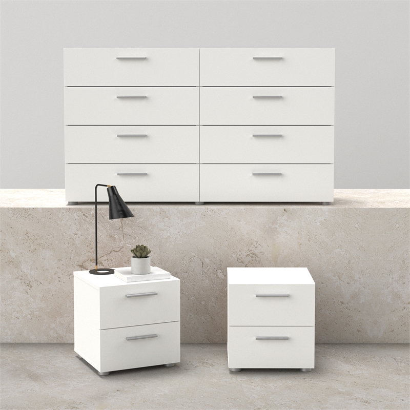 Tvilum Austin Pepe White 3 Piece Bedroom Set