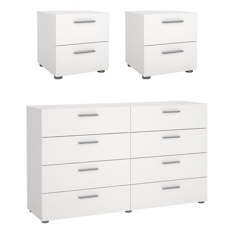 Tvilum Austin Pepe White 3 Piece Bedroom Set
