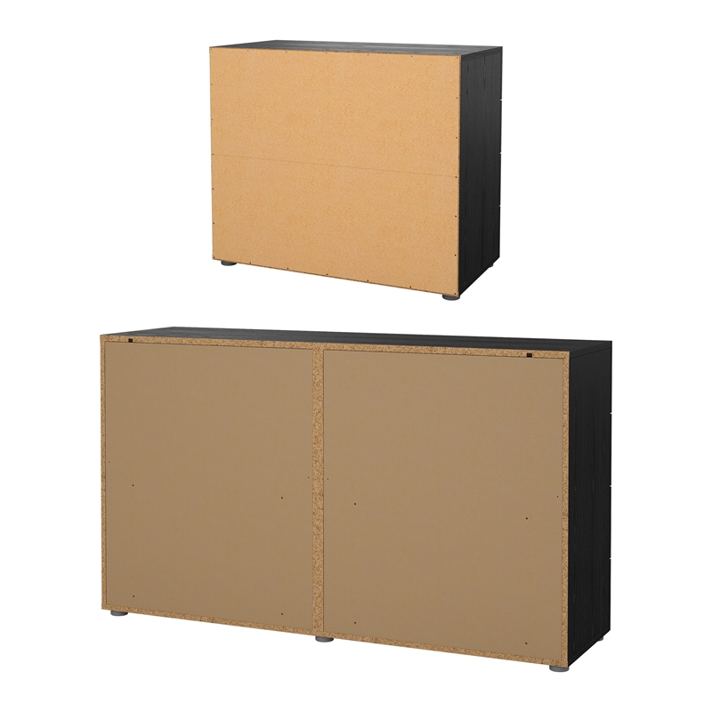 Tvilum Austin Black Woodgrain 2-Piece Bedroom Set
