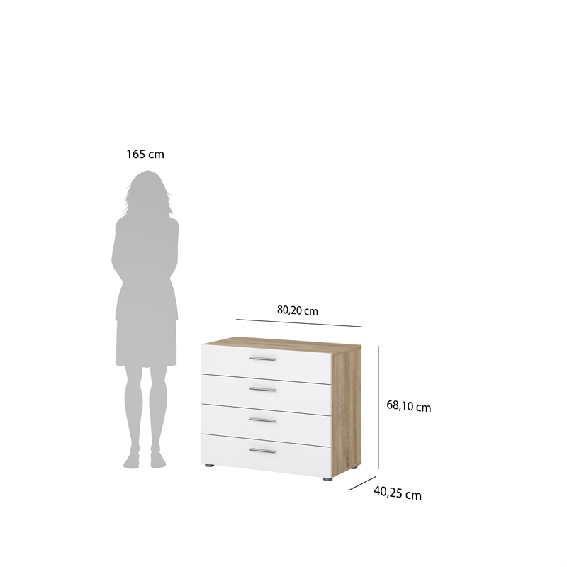 Tvilum Austin Oak/White High Gloss 2-Piece Bedroom Set