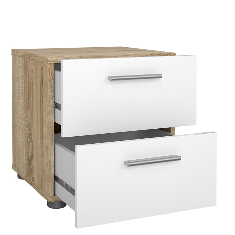 Tvilum Austin Oak/White High Gloss 2-Piece Bedroom Set