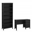 Tvilum Madrid 2-Piece Home Office Set with Desk and Bookcase in Matte Black