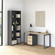 Tvilum 3-Piece Engineered Wood Home Office Set in Matte Grey and Oak