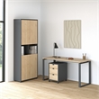 Tvilum 3-Piece Engineered Wood Home Office Set in Matte Grey and Oak