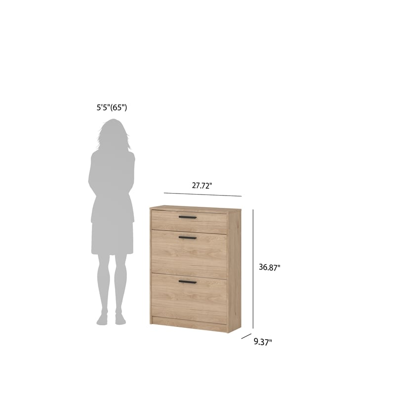 Tvilum Escape 2 Door Shoe Cabinet in Jackson Hickory