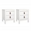 Tvilum Madrid 2 Drawer Engineered Wood Nightstand in White - Set of 2