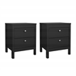 Tvilum Madrid 2 Drawer Engineered Wood Nightstand in Matte Black - Set of 2