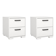 Tvilum Sofia 2 Drawer Engineered Wood Nightstand in White - Set of 2