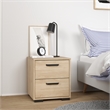 Tvilum Sofia 2 Drawer Engineered Wood Nightstand in Oak