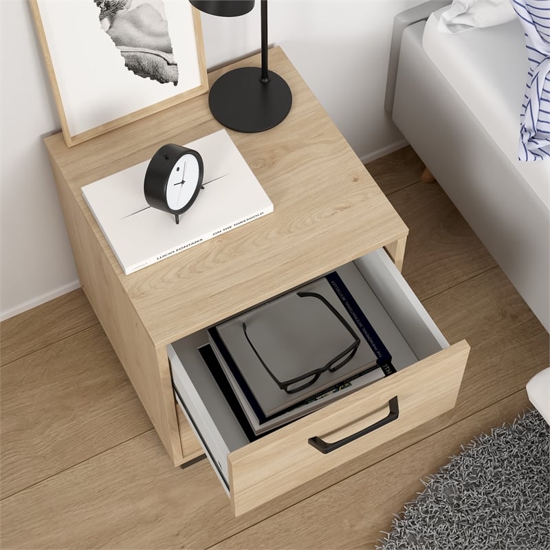 Tvilum Sofia 2 Drawer Engineered Wood Nightstand in Oak