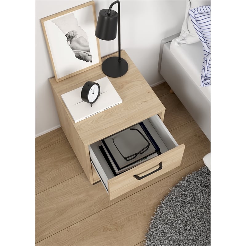 Tvilum Sofia 2 Drawer Engineered Wood Nightstand in Oak