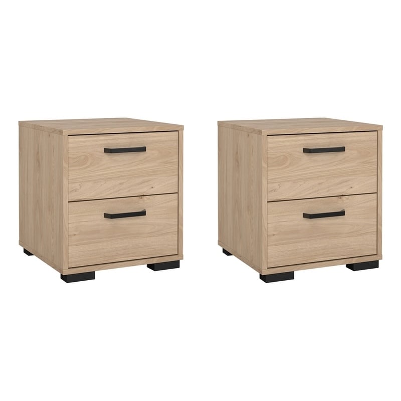 Tvilum Sofia 2 Drawer Engineered Wood Nightstand in Oak