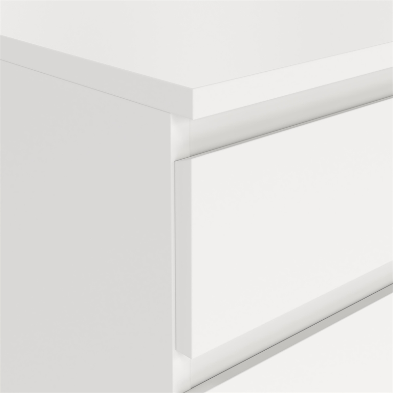 Tvilum Aurora Engineered Wood 2 Drawer White Nightstand - Set of 2