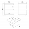 Tvilum Aurora Engineered Wood 2 Drawer White Nightstand - Set of 2