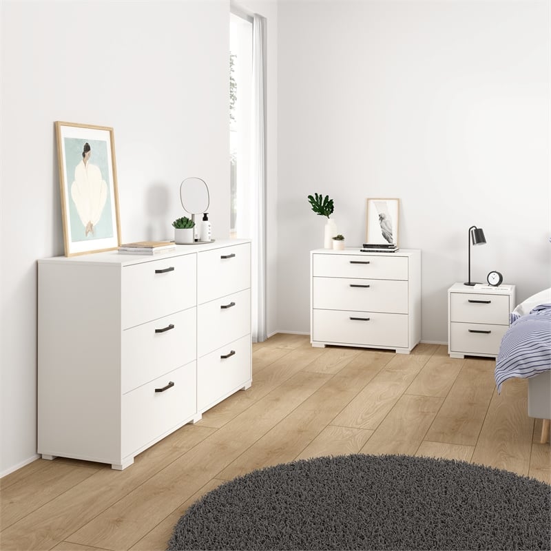 Tvilum Sofia 4-Piece Engineered Wood Bedroom Set in White