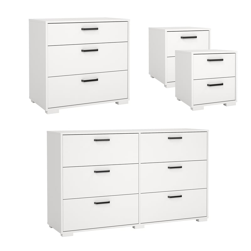 Tvilum Sofia 4-Piece Engineered Wood Bedroom Set in White