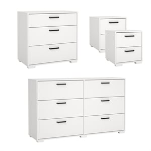 Tvilum Sofia 4-Piece Engineered Wood Bedroom Set in White