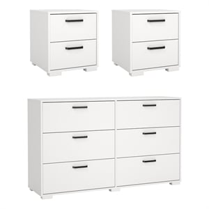 Tvilum Sofia 3-Piece Engineered Wood Bedroom Set in White