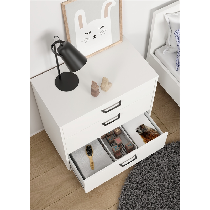 Tvilum Sofia 3-Piece Engineered Wood Bedroom Set in White