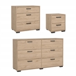 Tvilum Sofia 3-Piece Engineered Wood Bedroom Set in Oak