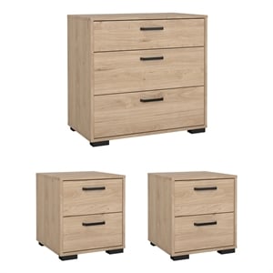 Tvilum Sofia 3-Piece Engineered Wood Bedroom Set in Oak