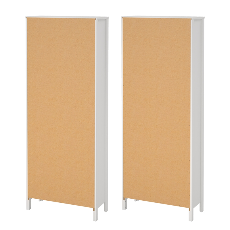 Tvilum Madrid 2-Piece Engineered Wood White Bookcase Set