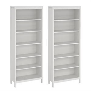 Tvilum Madrid 2-Piece Engineered Wood White Bookcase Set
