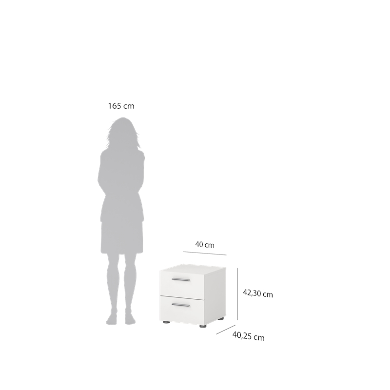 Tvilum Austin 2 Drawer Nightstand in White