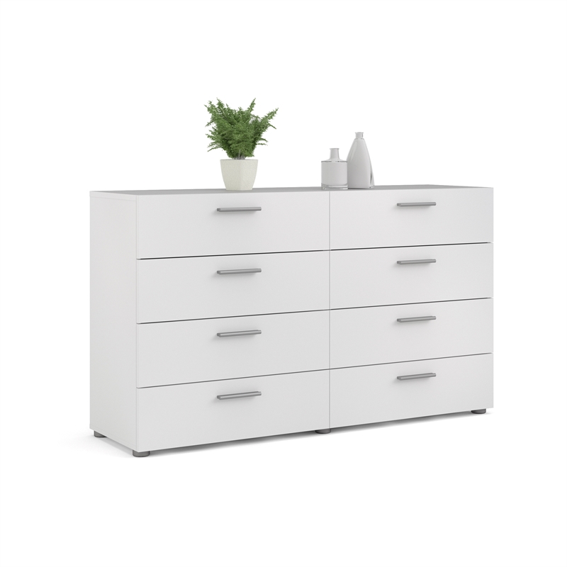 Tvilum Austin 8 Drawer Double Dresser in White 7007349