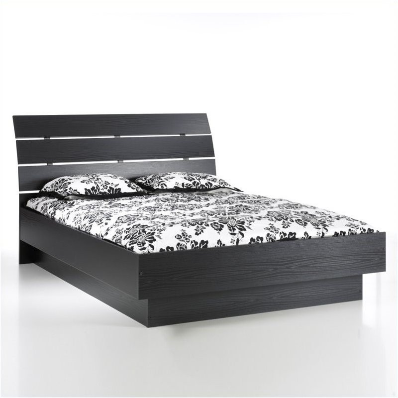 Tvilum Scottsdale Platform Bed In Black Woodgrain Queen 840268103637 Tvilum Scottsdale Platform Bed In Black Woodgrain Queen