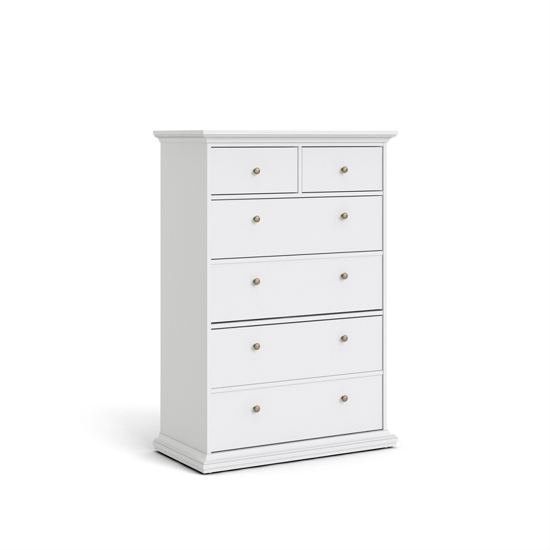 Tvilum Sonoma Engineered Wood 6Drawer Bedroom Chest in White