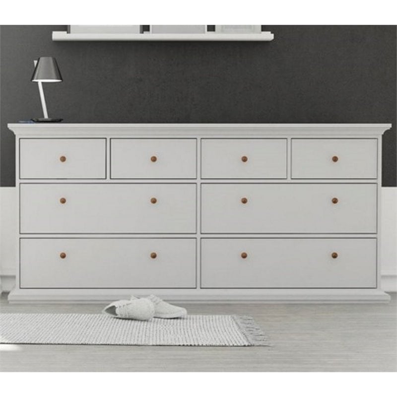 Tvilum Sonoma 8 Drawer Double Dresser in White 7030749