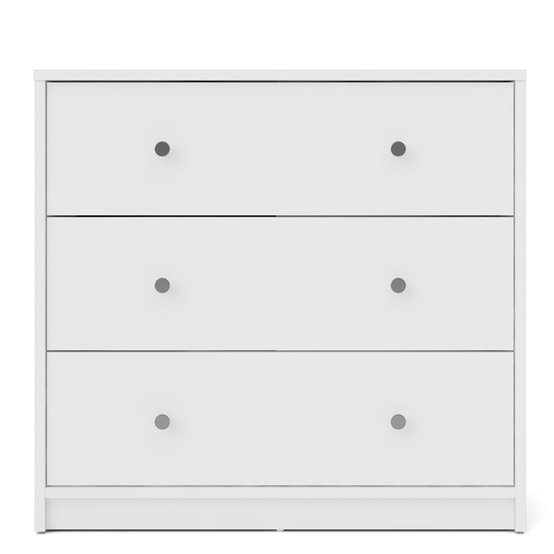 Tvilum Portland 3 Drawer Chest in White | BushFurnitureCollection.com