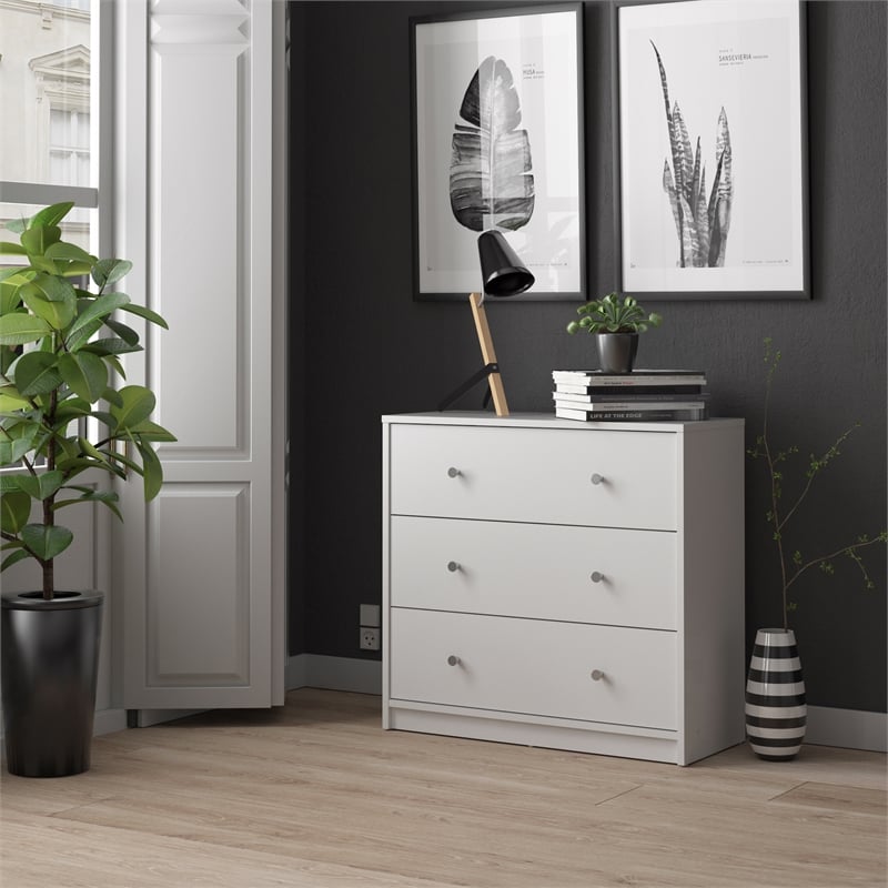 Tvilum Portland 3 Drawer Chest in White