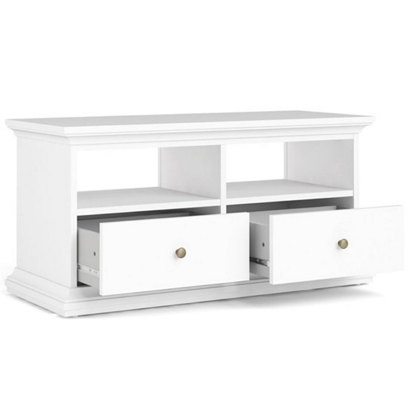 Tvilum Sonoma 2 Drawer TV Stand with 2 Shelves in White 7781249