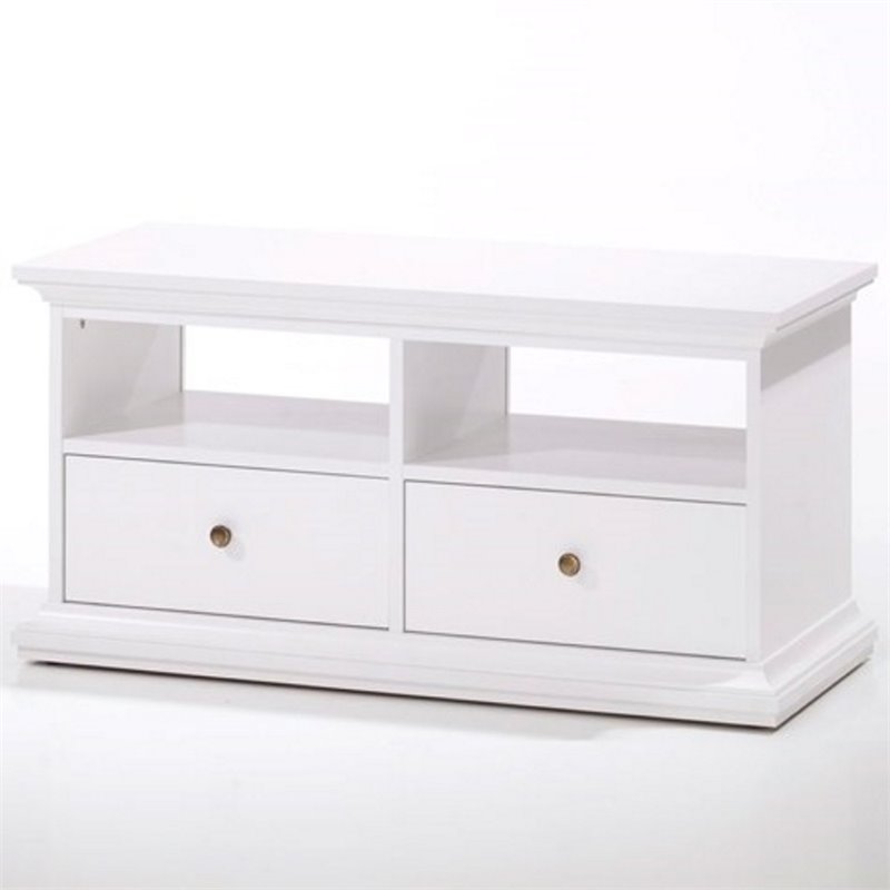 Tvilum Sonoma 2 Drawer TV Stand with 2 Shelves in White ...