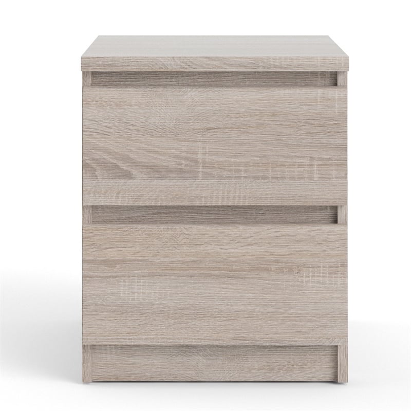 Tvilum Scottsdale 2 Drawer Wood Nightstand in Truffle